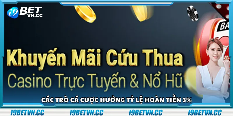 Các trò cá cược hưởng tỷ lệ hoàn tiền 3%