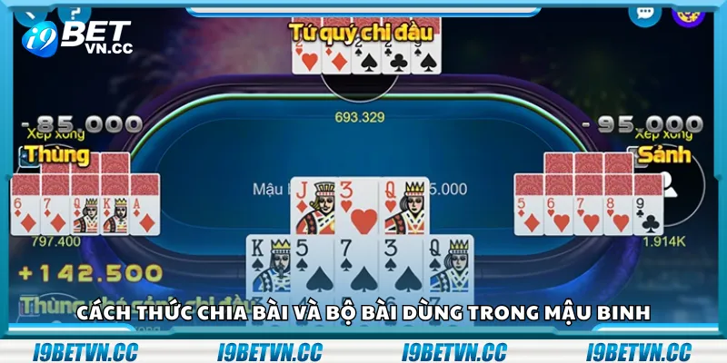 Cách thức chia bài và bộ bài dùng trong Mậu Binh